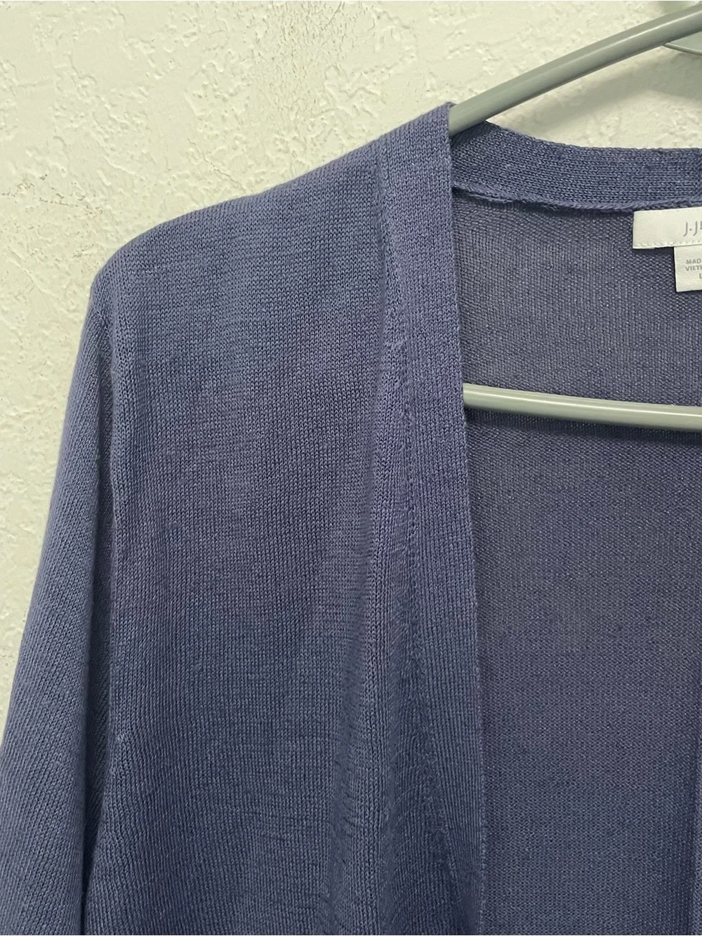 J. Jill Cardigan Sweater Womens Large Periwinkle Blue Open Front Long Sleeve